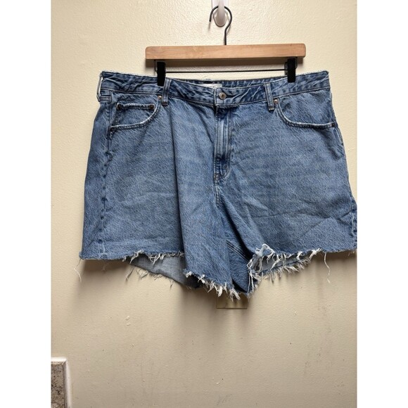 Abercrombie And Fitch Curve Love High Rise Loose Short Women's 34 Raw Hem 7inL - Picture 2 of 7